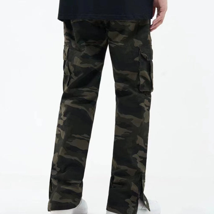 Retro Hip Hop Camouflage Wide-leg Overalls