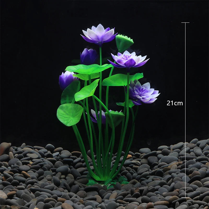 Aquarium Artificial Lotus Plant Decoration