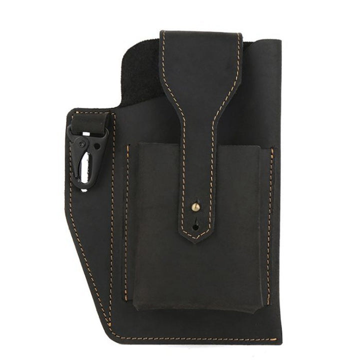 Leather Phone Bag Men's Leather Belt Pockets