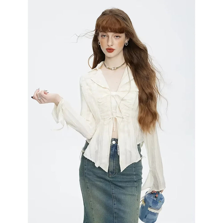 Women’s Sexy Lace Up Blouse