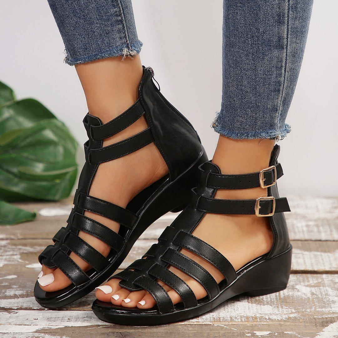 Fashion Cross Tied Gladiator Wedge Sandals