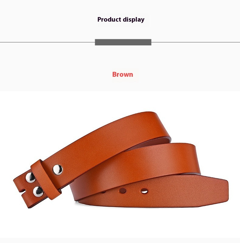 Classic Business Men Headless Snap Fastener Leather Belt