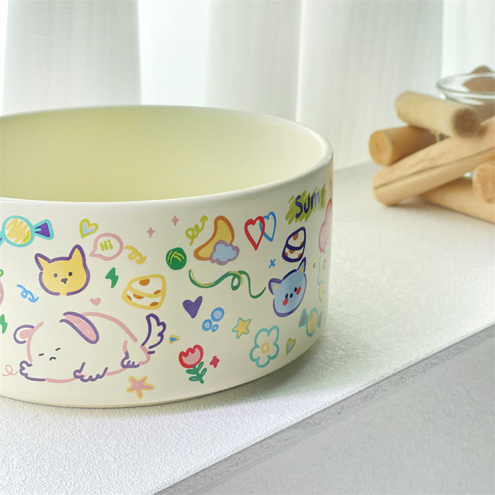 Graffiti Ceramic Double Pet Bowl