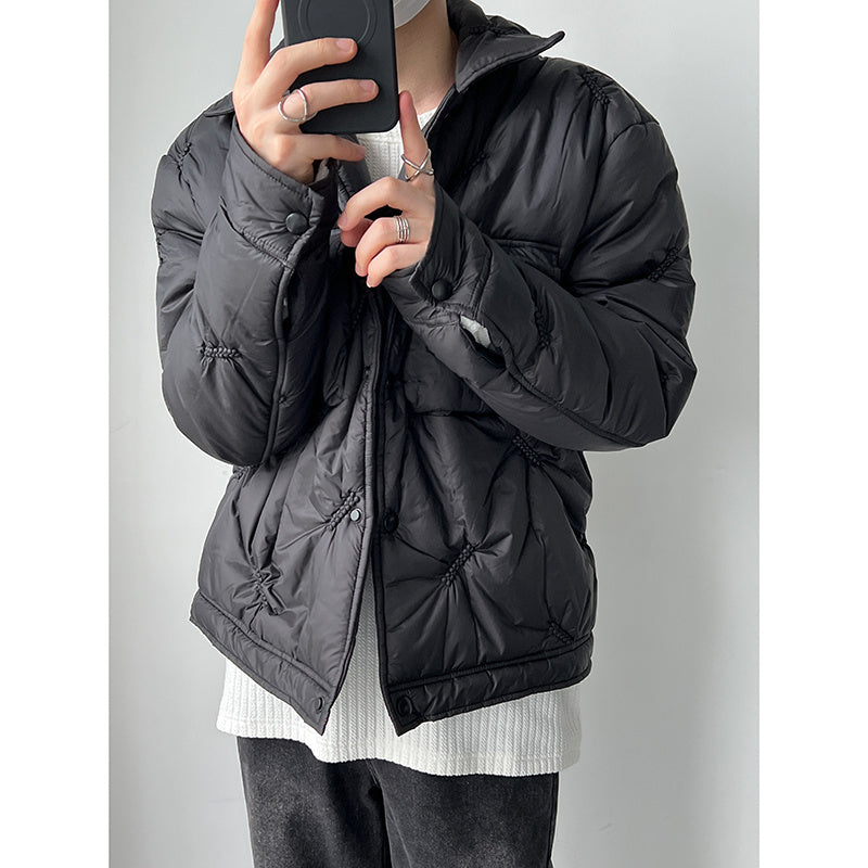 Fashion Everything Personality Small Fragrant Wind Cotton-padded Jacket Temperament Black Coat