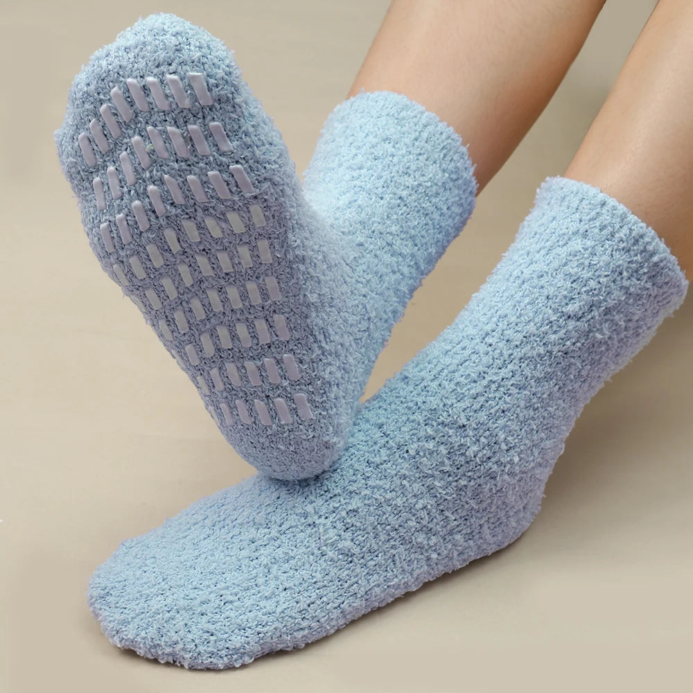 Cozy Coral Velvet Anti-Slip Indoor Socks for Women