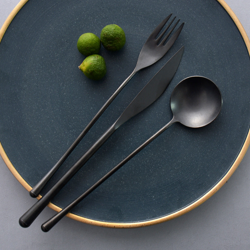 Japanese Retro Black Cutlery Set