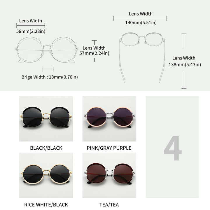 Stylish Round Frame Polarized Sunglasses