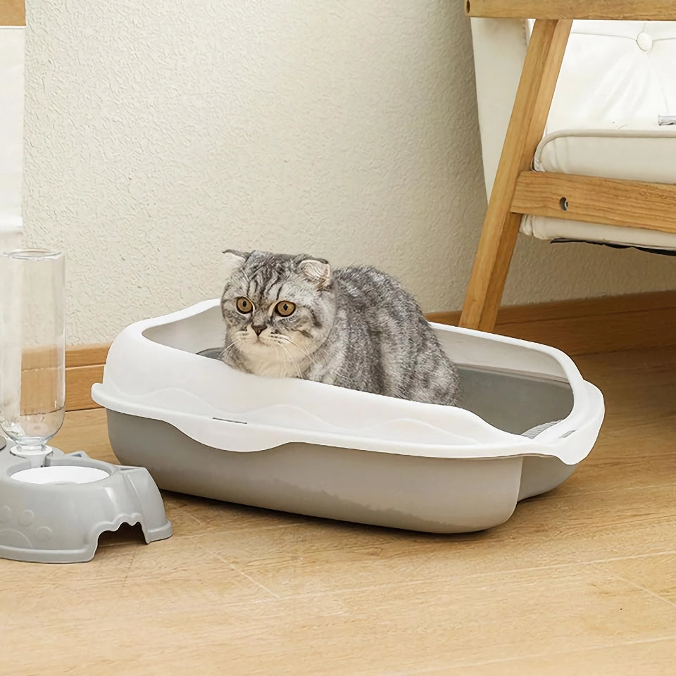 Semi-Closed Spatter-Proof Cat Litter Box with Large Space and Anti-Splash Pedal