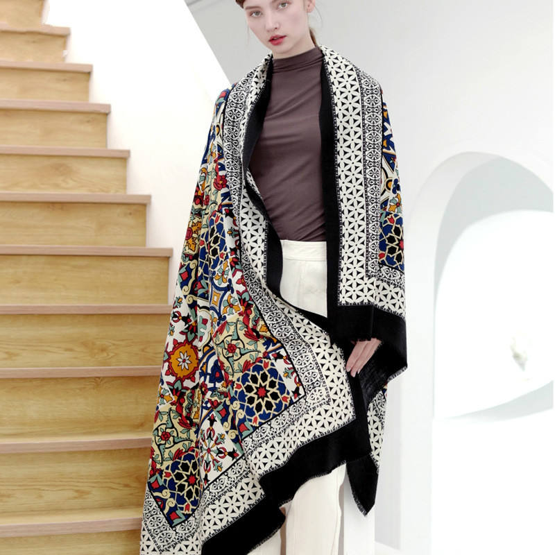 Luxury Wool Pashmina Poncho Shawl