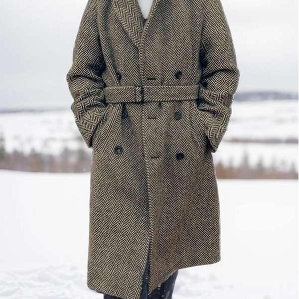 Stylish Men's Woolen Long Coat