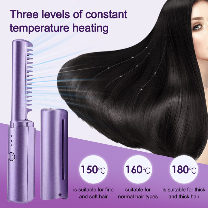 Electric Hot Comb Hair Straightener with Negative Ion Anti-Scald Technology