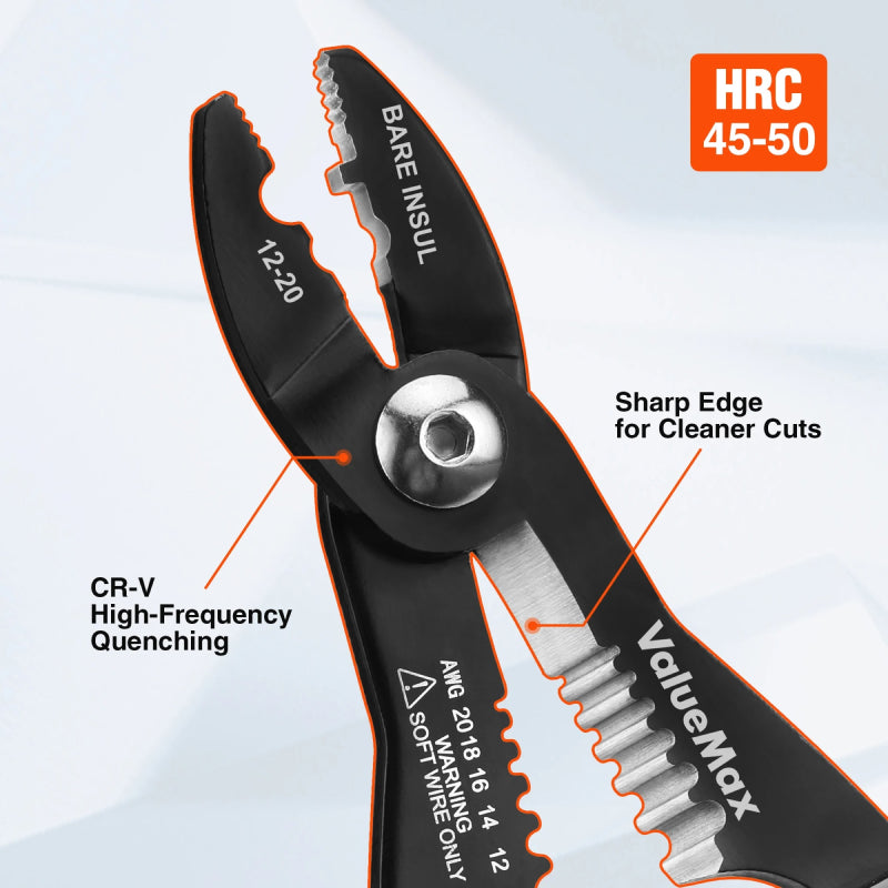 7" Multifunctional Wire Cutters and Pliers for 10-22AWG Soft Wire