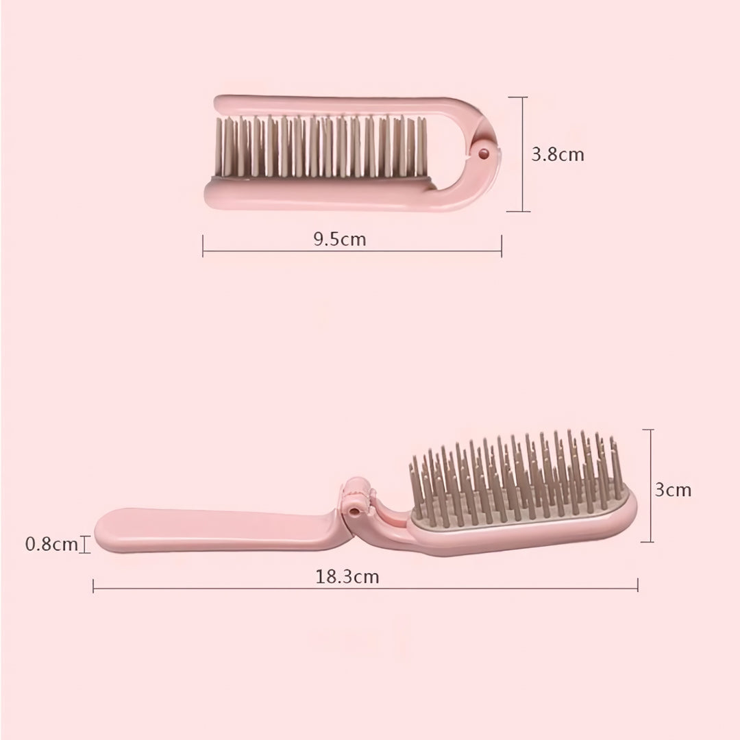 Compact Foldable Detangling Hair Brush & Scalp Massager