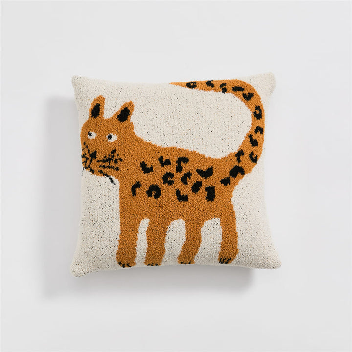 Cute Spot Cat Microfiber Knitted Cushion Cover