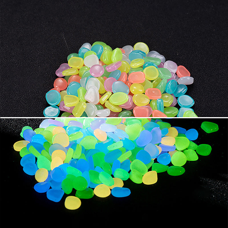 100pcs Glow-In-The-Dark Decorative Pebbles