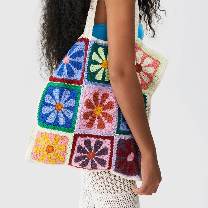 Floral Crochet Shoulder Bag