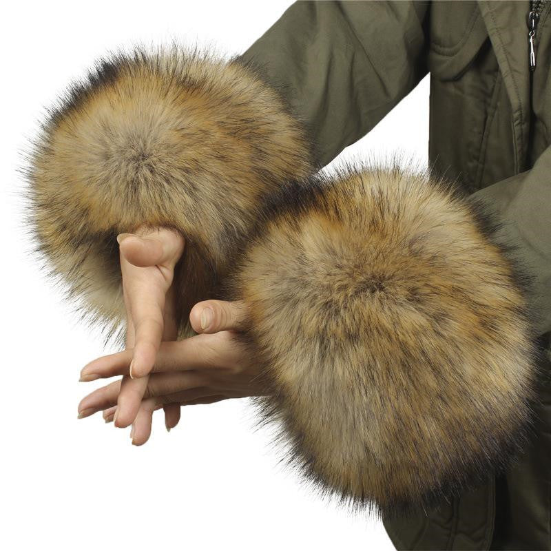 Women Furry Sleeve Cuffs Fox Short Wrist Bracelet