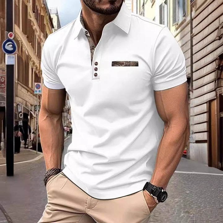 Men's Button Lapel Sports Short Sleeve