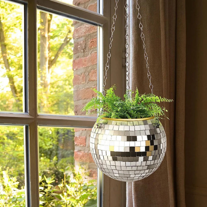 Disco Ball Hanging Planter