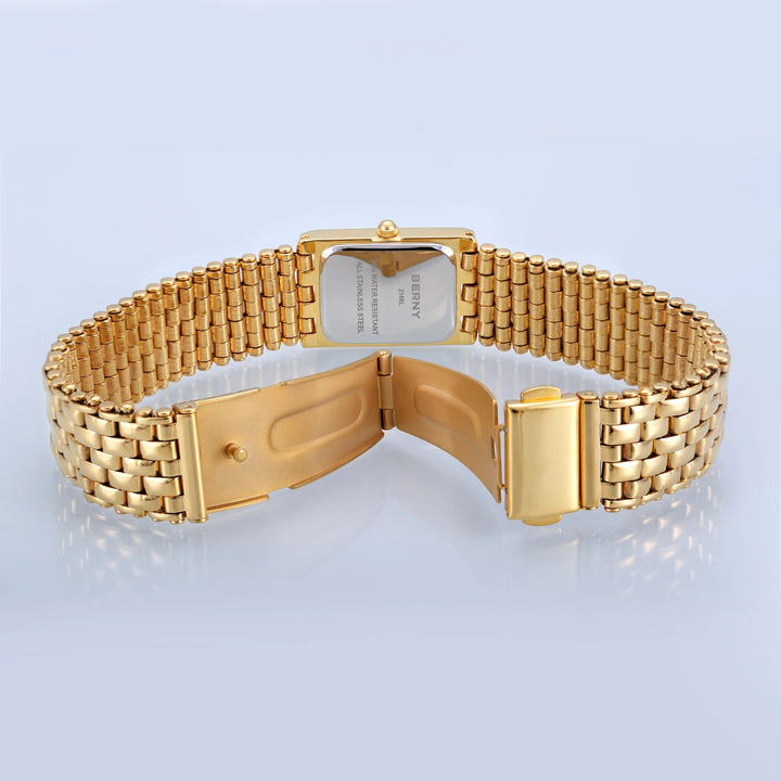 Gold Square Ladies Quartz Watch