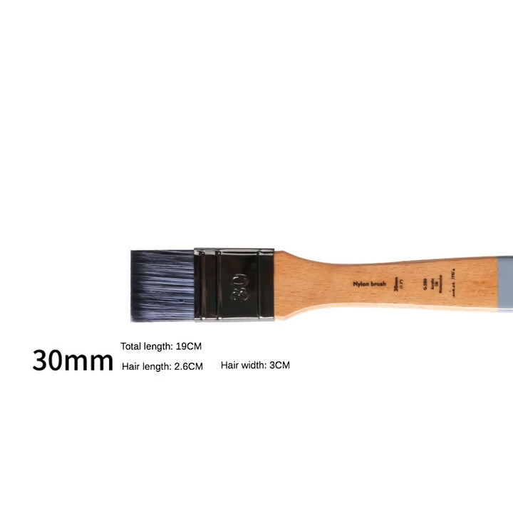 Flat Head Nylon Hair Paint Brush - Versatile Oil & Acrylic Artist Brush