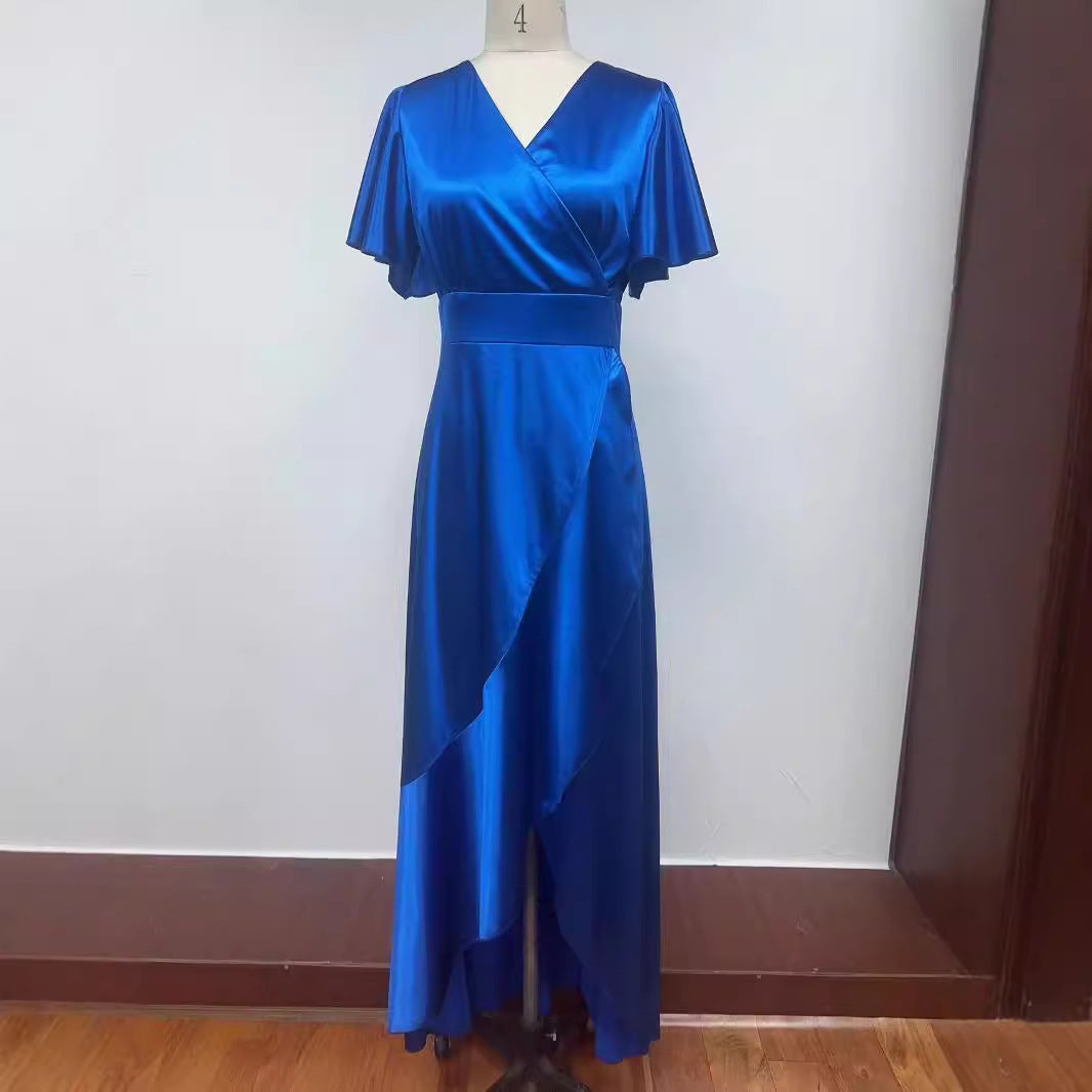 European And American Satin Women's Evening Dress