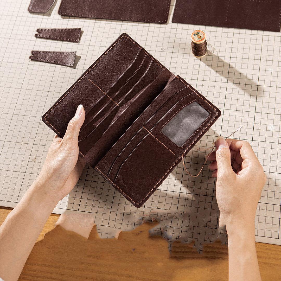 Diy Handmade Material Bag Cowhide Men's Long Wallet - Trendha