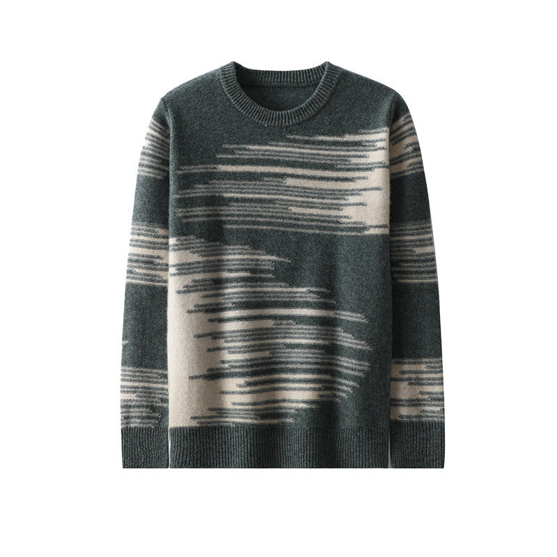 Cashmere Sweater Men's Pure Wool Loose Round Neck Sweater