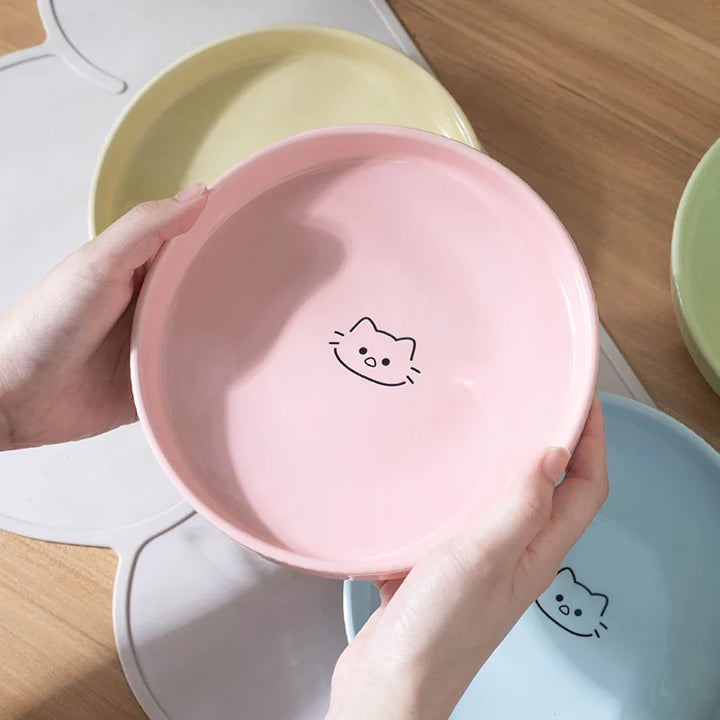 Adorable Ceramic Pet Food & Water Bowl for Cats and Puppies