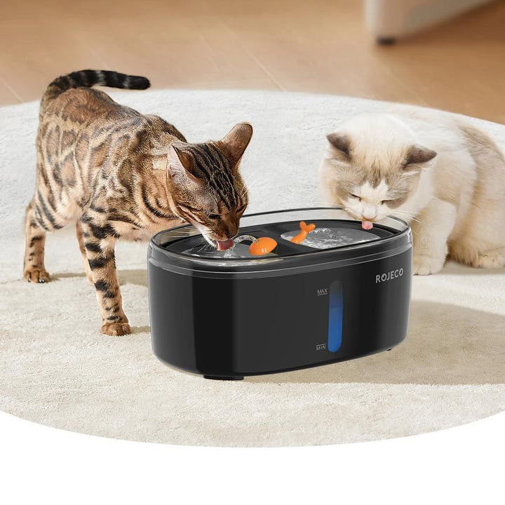 Automatic Pet Water Fountain with Double Bowl