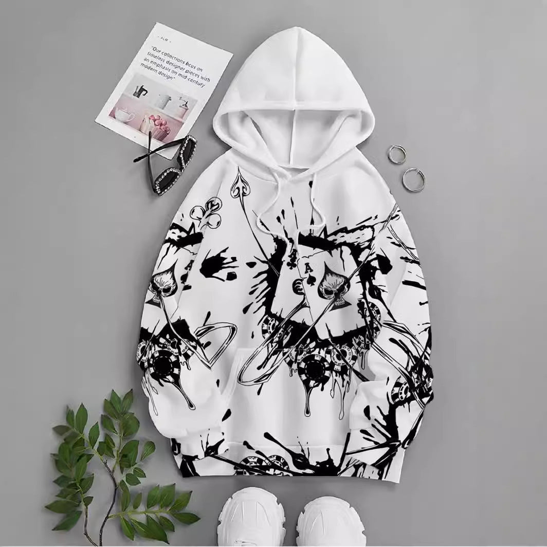 Gambler Ink Playing Cards 3D Digital Printing Hoodie