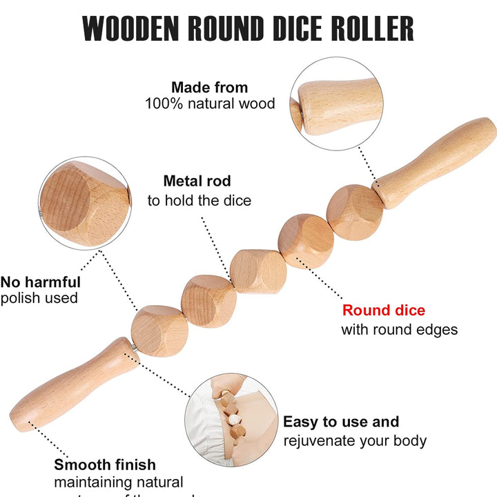 Wooden Therapy Massage Roller Tool for Lymphatic Drainage & Muscle Release