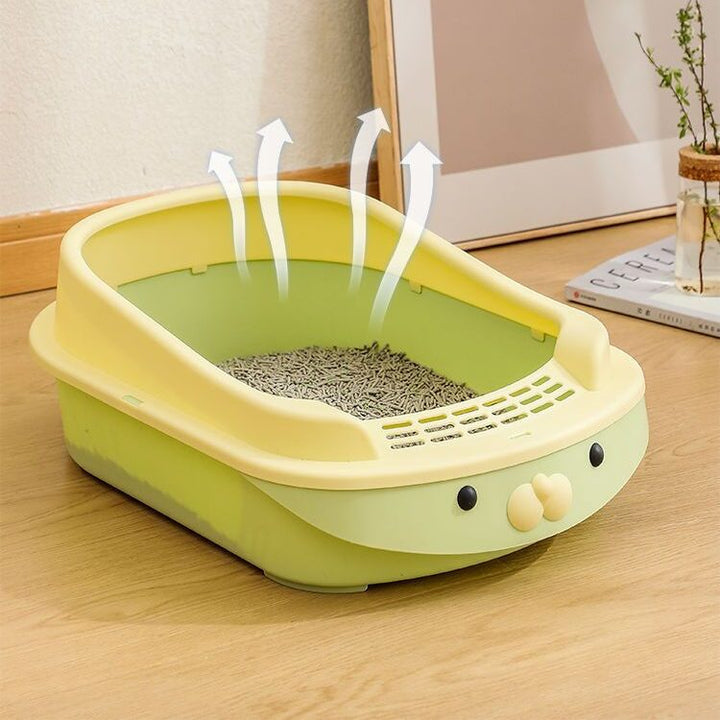 Oversized Semi-Enclosed Cat Litter Box