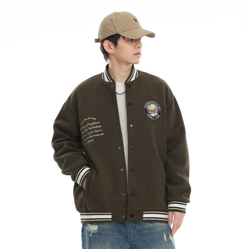 American Retro Embroidered Baseball Uniform Jacket