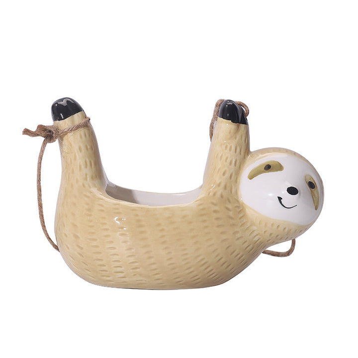 Sloth Hanging Ceramic Wall Vase