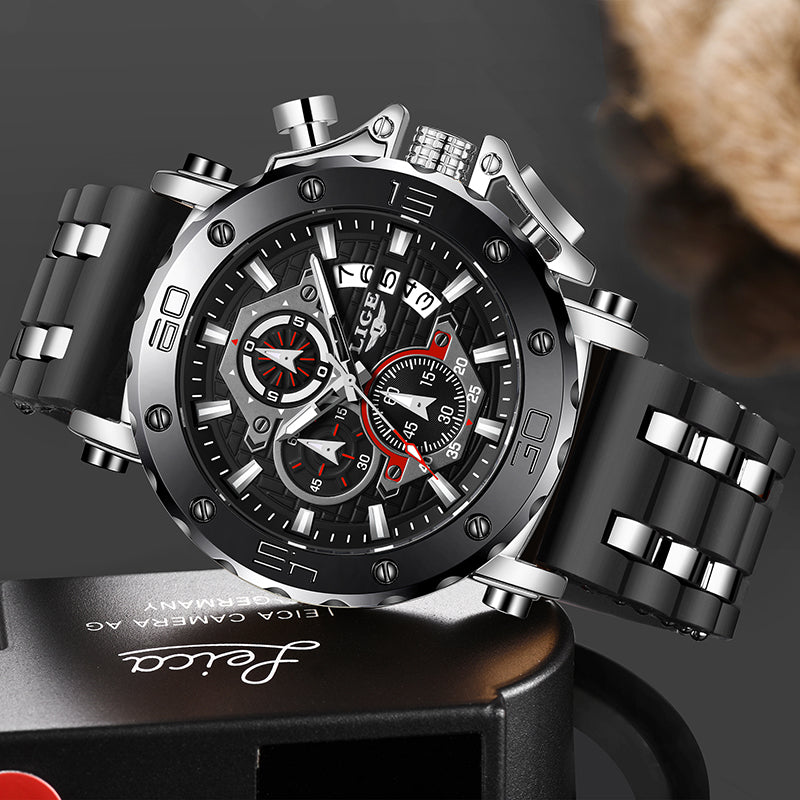 Luxury Men's Waterproof Sports Chronograph Silicone Watch