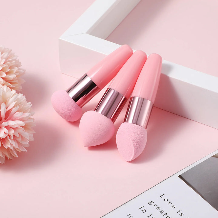 3Pcs Cosmetic Puff and Makeup Brush Set