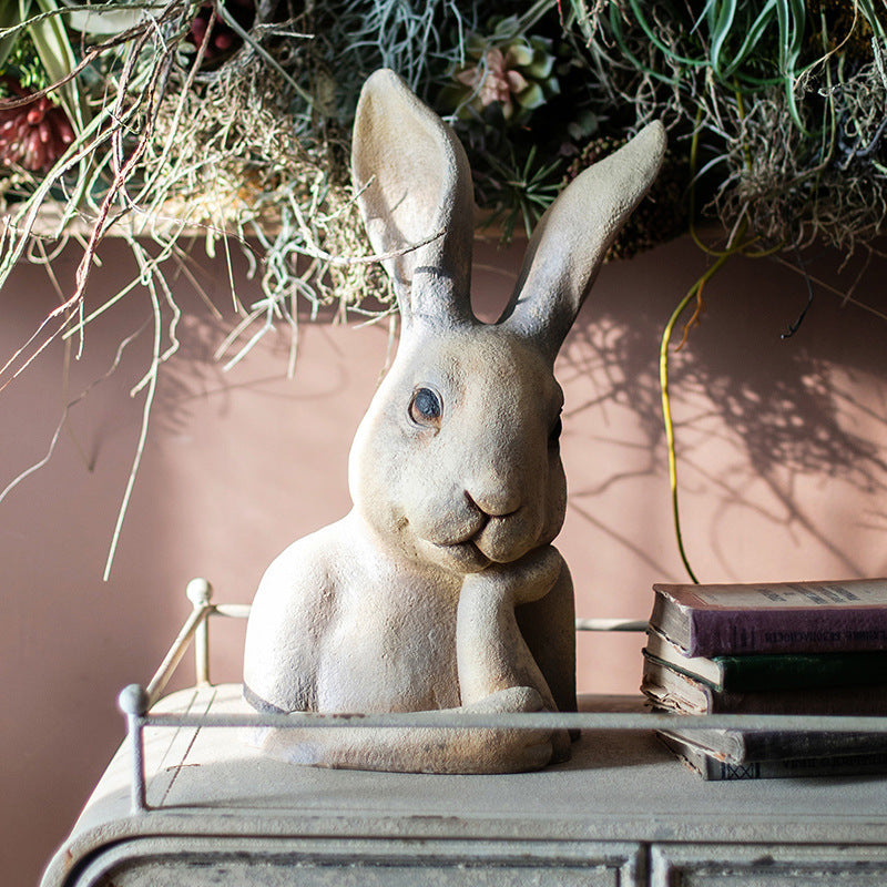 Rabbit Bust Sculpture Large Decorative Ornaments Post-modern Art Entrance Courtyard Creative