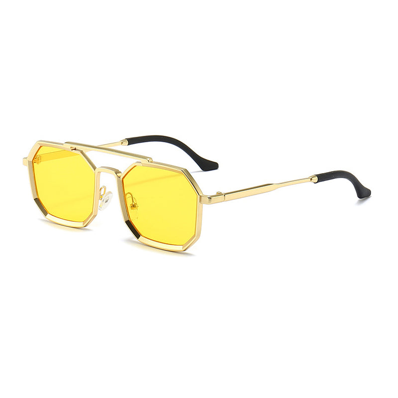 Luxury Polygonal Double Bridge Sunglasses for Men & Women