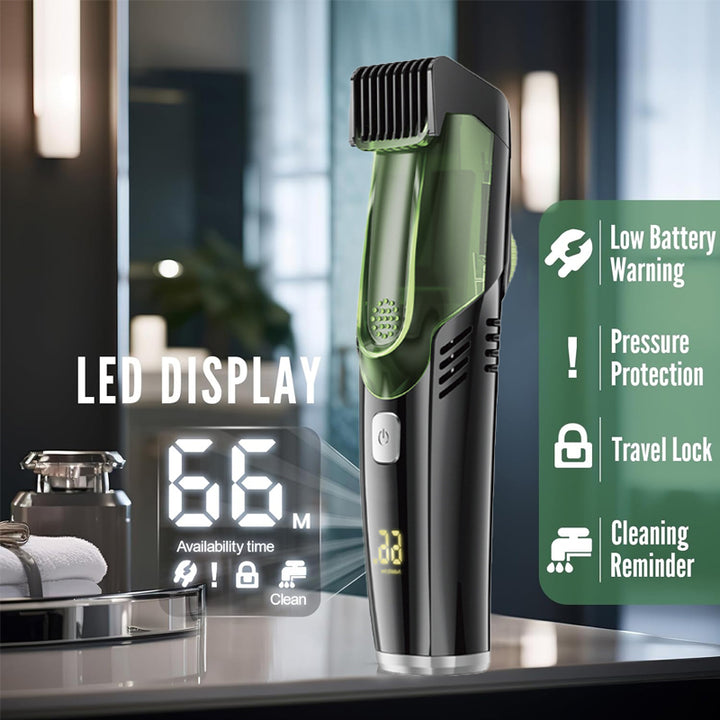 Cordless Men’s Beard Trimmer with Built-In Vacuum & 20 Trim Settings