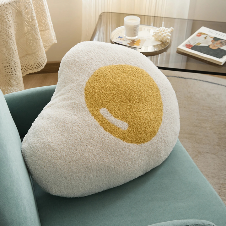 Kawaii Fried Egg Throw Pillow – Super Soft Cozy Cushion for Home Decor