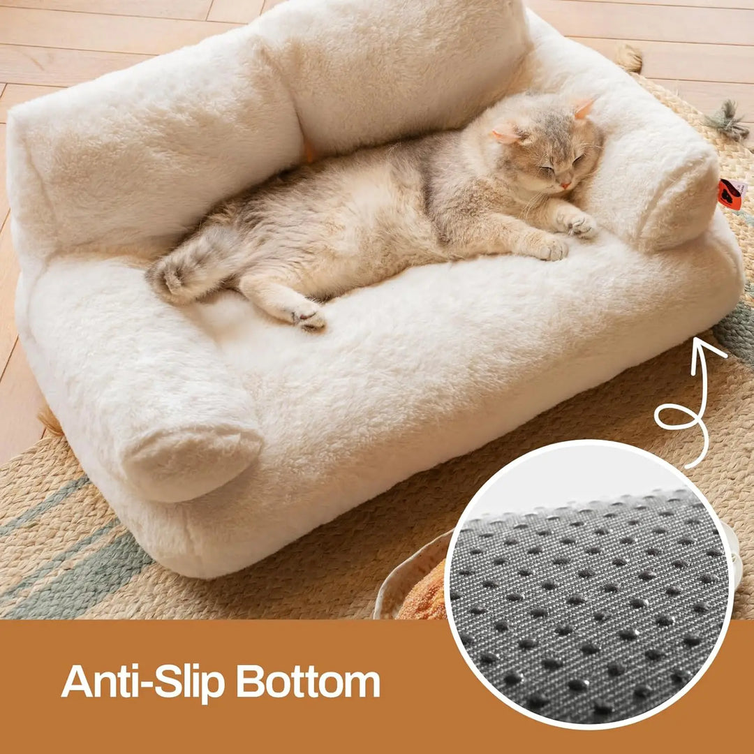 Fluffy Soft Cat Bed with Non-Slip Bottom