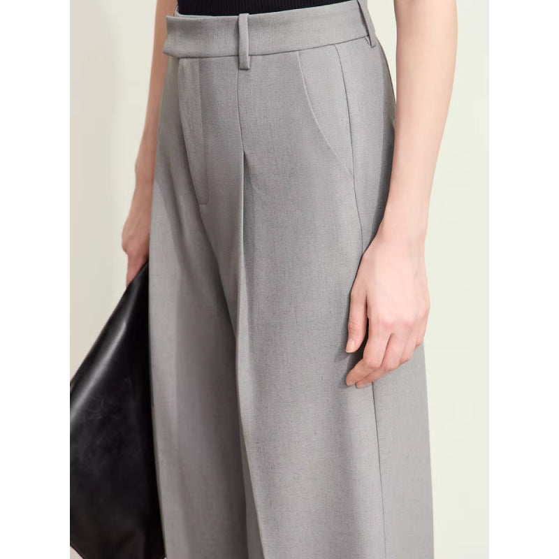 Wide-Leg Linen Blend Pants