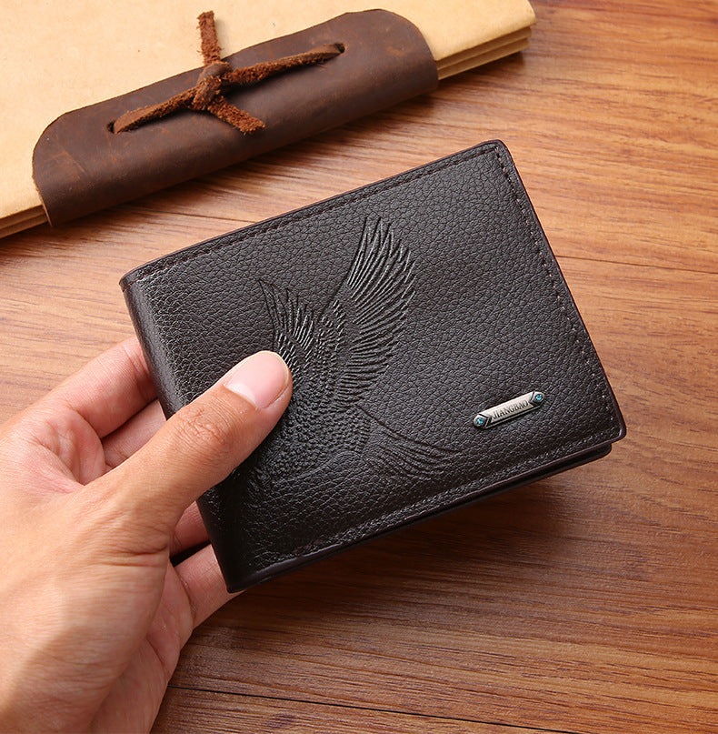 Slim Leather Wallet with Large Capacity, Multi-Position Card Holder and Coin Pocket