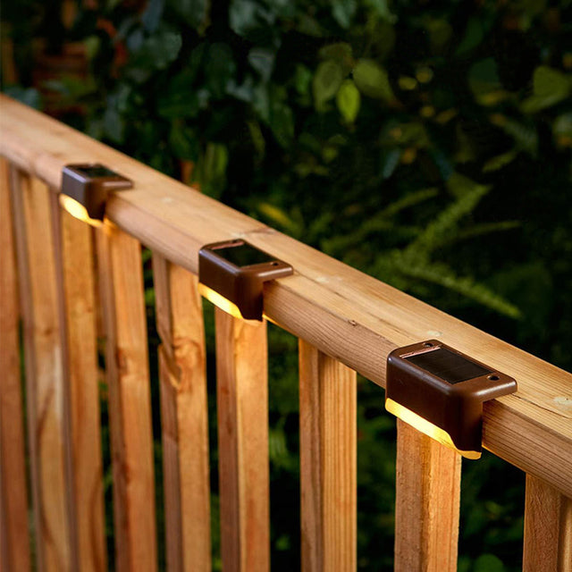 Solar LED Step Lights - Warm White Waterproof Outdoor Pathway and Garden Illumination