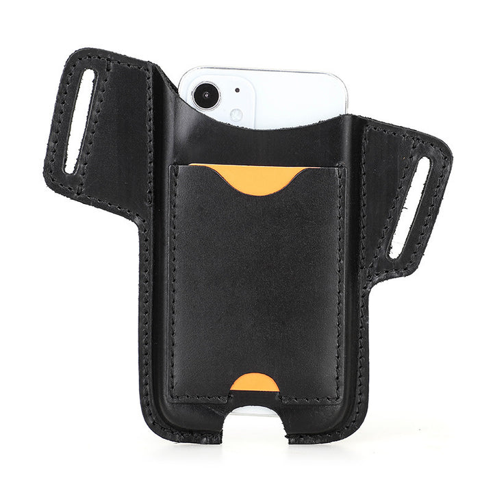 New Belt Mobile Phone Bag Crazy Horse Leather Outdoor Running