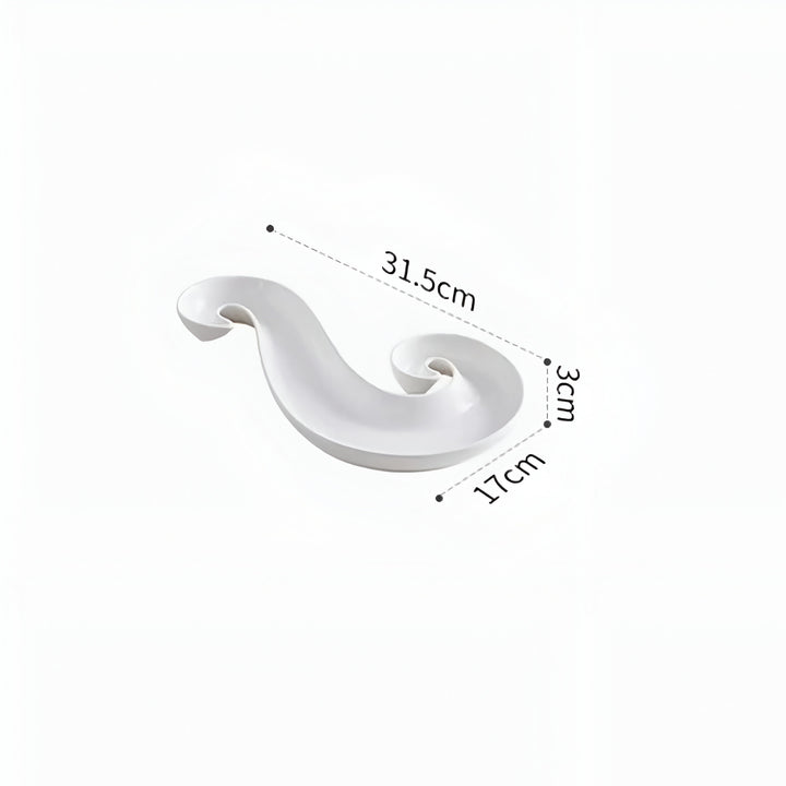 Elegant White Ceramic Divided Plate - Perfect for Serving Snacks, Desserts & Fruits