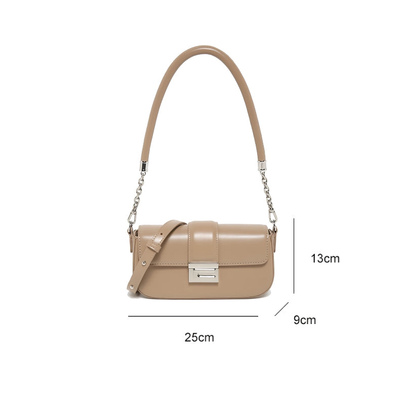 Elegant Microfiber Leather Chain Shoulder Handbag