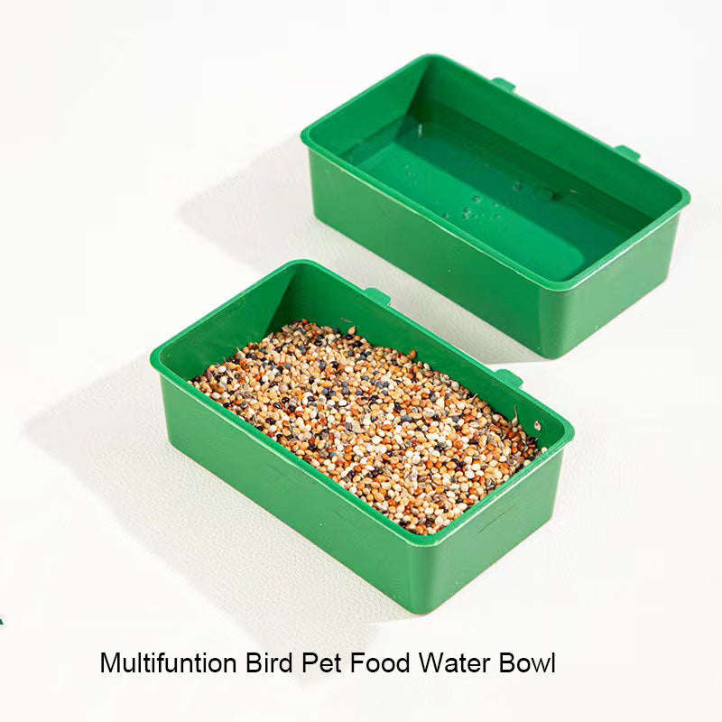 Versatile Bird Food Water Bowl & Bath Basin for Small Pets