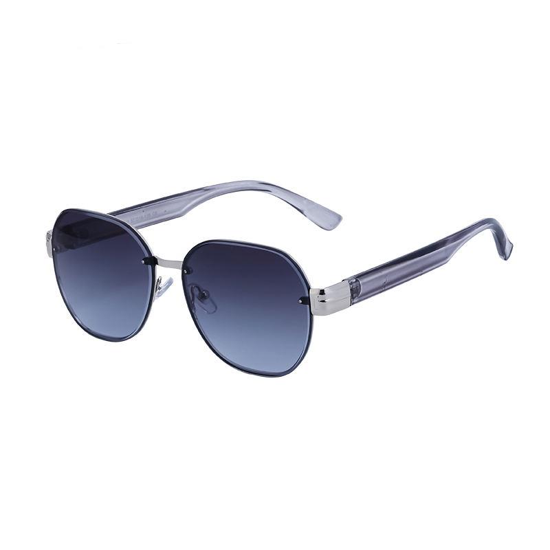 Trendsetting Oversized Rimless Round Sunglasses